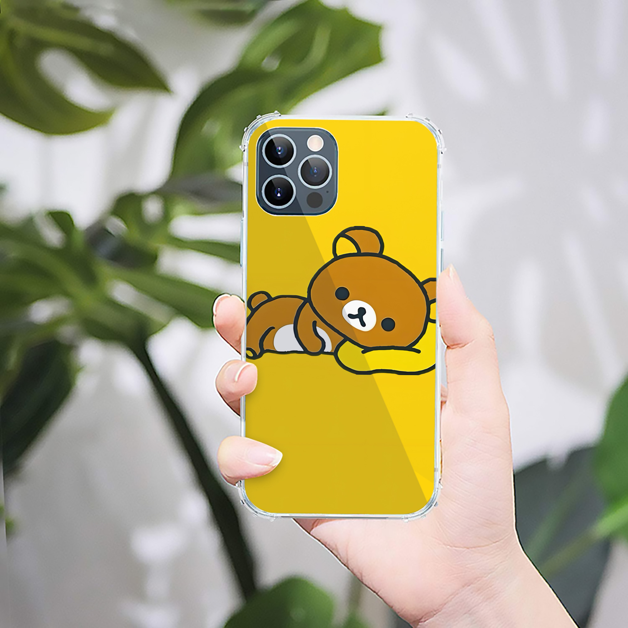 （画像用） リラックマ リラックマ キイロイトリ Rilakkuma Korilakkuma Kiiroitori 【iPhone 12シリーズ対応】透明スマホケース（クリアソフトケース）